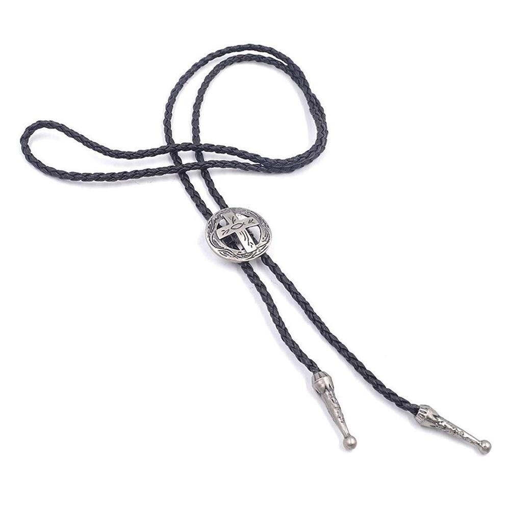 3087 Vintage Style Bolo Tie Western Cowboy Leather Rodeo Bolo Bola Tie
